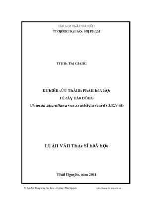 Luận văn nghiên cứu thành phần hóa học rễ cây tào đông prunus zippeliana var crasistyla card j e vid