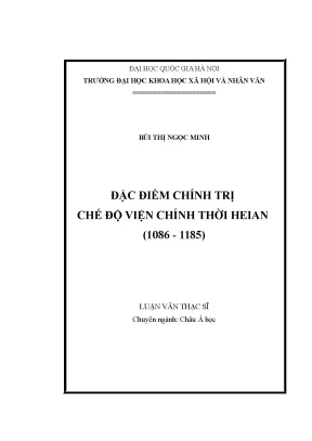 Luận văn thạc sĩ đặc điểm chính trị chế độ viện chính thời haien 1086 1185