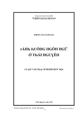 Luận văn cảnh huống ngôn ngữ ở thái nguyên