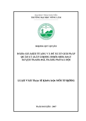 Luận văn đánh giá hiện trạng và đề xuất giải pháp quản lý chất lượng nước sinh hoạt huyện thanh oai thành phố hà nội