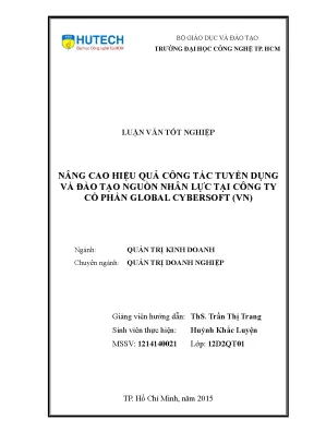 Luận văn nâng cao hiệu quả công tác tuyển dụng và đào tạo nguồn nhân lực tại công ty cổ phần global cybersoft vn