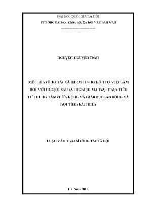 Luận văn mô hình công tác xã hội nhóm trong hỗ trợ việc làm đối với người sau cai nghiện ma túy