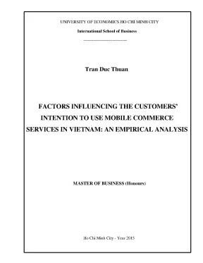 Luận văn factors influencing the customers intention to use mobile commerce services in vietnam an empirical analysis
