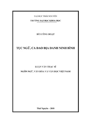 Luận văn tục ngữ ca dao địa danh ninh bình