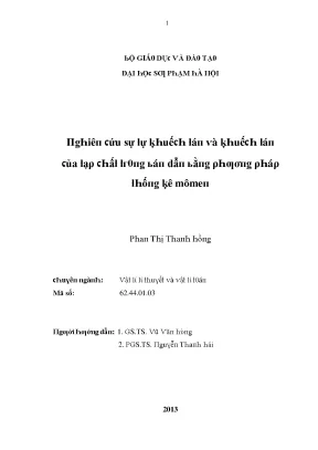 Luận văn nghiên cứu sự tự khuếch tán và khuếch tán của tạp chất trong bán dẫn bằng phương pháp thống kê mômem