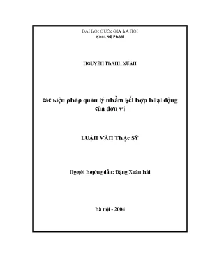 Luận văn các biện pháp quản lý nhằm kết hợp hoạt động của đơn vị