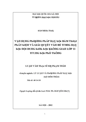 Luận văn vận dụng phương pháp dạy học đàm thoại phát hiện và giải quyết vấn đề trong dạy học nội dung hình học không gian lớp 11 trung học phổ thông