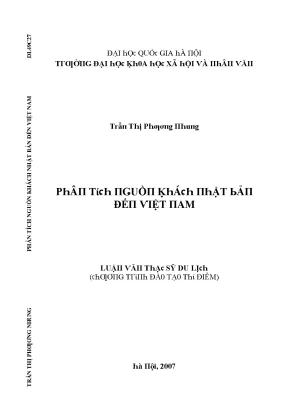 Luận văn phân tích nguồn khách nhật bản đến việt nam