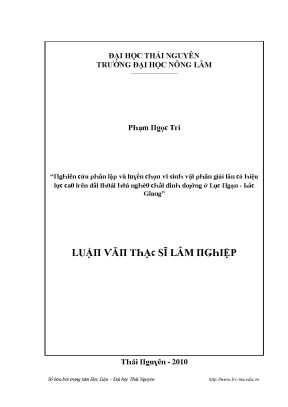 Luận văn nghiên cứu phân lập và tuyển chọn vi sinh vật phân giải lân có hiệu quả cao trên đất thoái hóa nghèo chất dinh dưỡng ở lục ngạn bắc giang