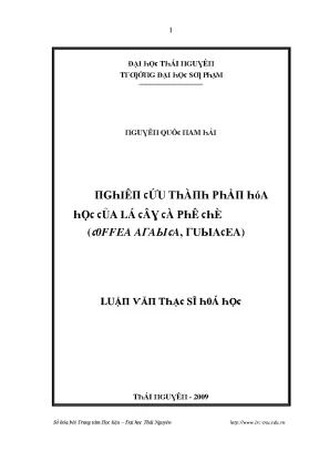 Luận văn nghiên cứu thành phần hóa học của lá cây cà phê chè coffea arabica rubiacea