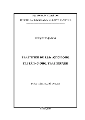 Luận văn phát triển du lịch cộng đồng tại tân cương thái nguyên