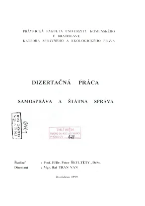 Luận văn thạc sĩ luật học dizertacná práca samospráva a stánaspráva
