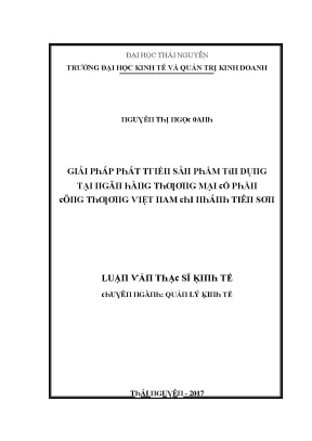 Luận văn giải pháp phát triển sản phẩm tín dụng tại ngân hàng thương mại cổ phần công thương việt nam chi nhánhtiên sơn