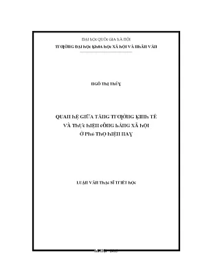 Luận văn quan hệ giữa tăng trưởng kinh tế và thực hiện công bằng xã hội ở phú thọ hiện nay