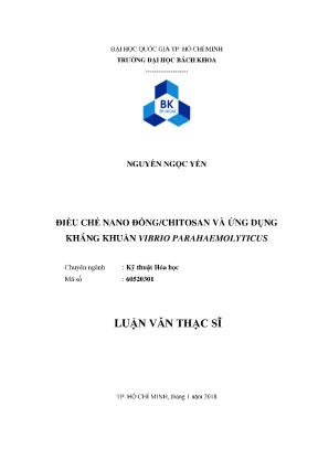 Luận văn thạc sĩ kỹ thuật hóa học điều chế nano đồngchitosan và ứng dụng kháng khuẩn vibrio parahaemolyticus
