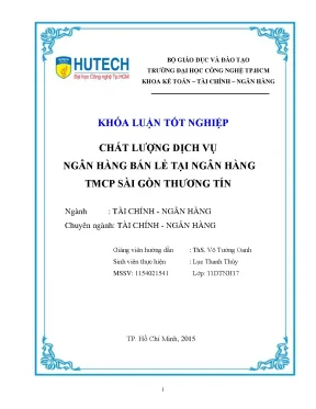 Luận văn chất lượng dịch vụ ngân hàng bán lẻ tại ngân hàng tmcp sài gòn thương tín
