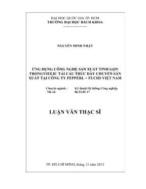 Luận văn thạc sĩ kỹ thuật hệ thống công nghiệp ứng dụng công nghệ sản xuất tinh gọn trong việc tái cấu trúc dây chuyền sản xuất tại công ty pepperl fuchs việt nam