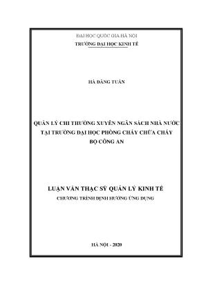 Luận văn quản lý chi thường xuyên ngân sách nhà nước tại trường đại học phòng cháy chữa cháy bộ công an