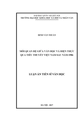 Luận án tiến sĩ mối quan hệ giữa văn học và hiện thực qua tiểu thuyết việt nam sau năm 1986