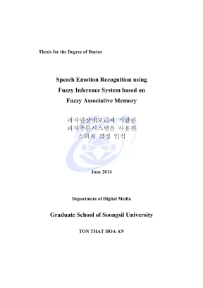 Luận văn thạc sĩ speech emotion recognition using fuzzy inference system based on fuzzy associative memory