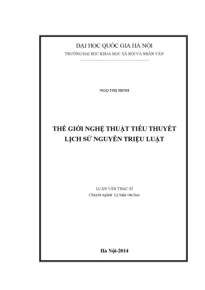 Luận văn thạc sĩ thế giới nghệ thuật tiểu thuyết lịch sử nguyễn triệu luật