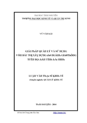 Luận văn giải pháp quản lý và sử dụng vốn đầu tư xây dựng cho ngành giao thông trên địa bàn tỉnh bắc ninh