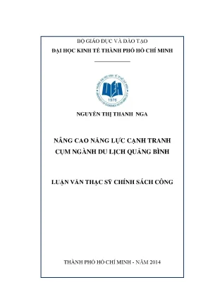 Luận văn nâng cao năng lực cạnh tranh cụm ngành du lịch quảng bình luận văn thạc sĩ