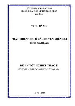 Luận văn thạc sĩ kinh doanh thương mại phát triển chợ ở các huyện miền núi tỉnh nghệ an