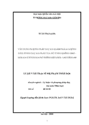 Luận văn vận dụng phương pháp dạy học khám phá có hướng dẫn trong dạy học phần tọa độ trong không gian hình học 12 trung học phổ thông hiện hành ban nâng cao