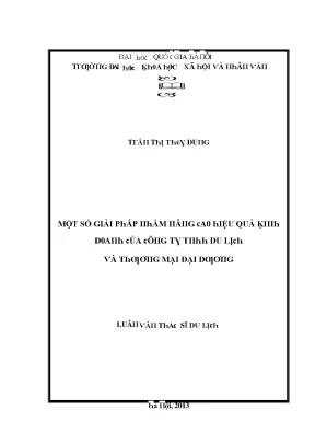 Luận văn một số giải pháp nhằm nân cao hiệu quả kinh doanh của công ty tnhh du lịch và thương mại đại dương