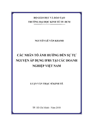 Luận văn các nhân tố ảnh hưởng đến sự tự nguyện áp dụng ifrs tại các doanh nghiệp việt nam