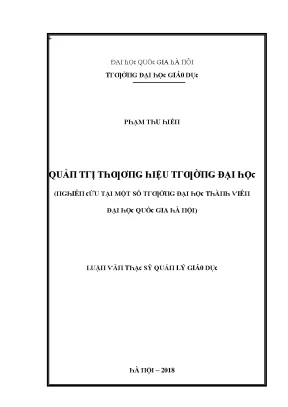Luận văn quản trị thương hiệu trường đại học nghiên cứu tại một số trường đại học thành viên đại học quốc gia hà nội