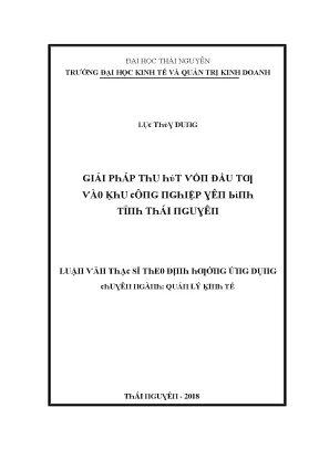 Luận văn giải pháp thu hút vốn đầu tư vào khu công nghiệp yên bình tỉnh thái nguyên
