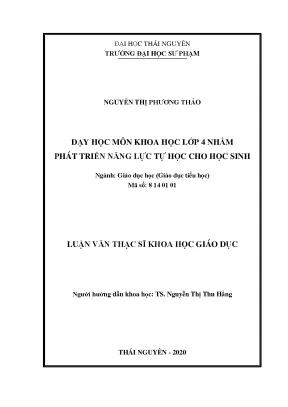 Luận văn dạy học môn khoa học lớp 4 nhằm phát triển năng lực tự học cho học sinh