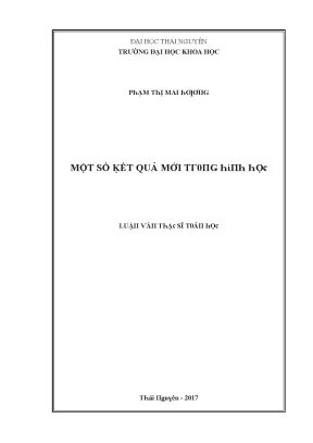 Luận văn một số kết quả mới trong hình học