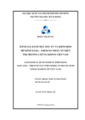 Luận văn thạc sĩ quản trị kinh doanh đánh giá danh mục đầu tư và kiểm định mô hình fama french 5 nhân tố trên thị trường chứng khoán việt nam