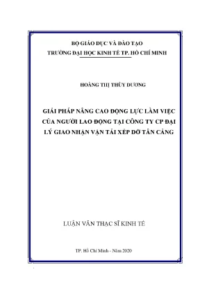 Luận văn giải pháp nâng cao động lực làm việc của người lao động tại công ty cp đại lý giao nhận vận tải xếp dỡ tân cảng