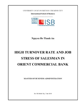 Luận văn high turnover rate and job stress of salesman in orient commercial bank