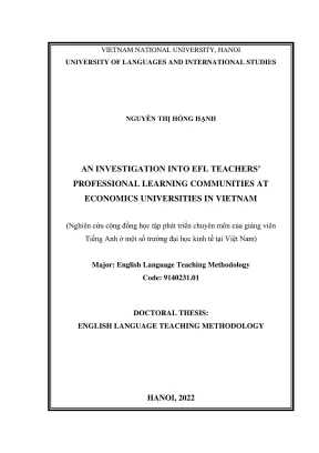 Luận văn thạc sĩ phương pháp dạy tiếng anh an investigation into efl teachersprofessional learning communities at economics universities in vietnam