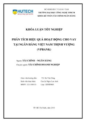 Luận văn phân tích hiệu quả hoạt động cho vay tại ngân hàng việt nam thịnh vượng vpbank