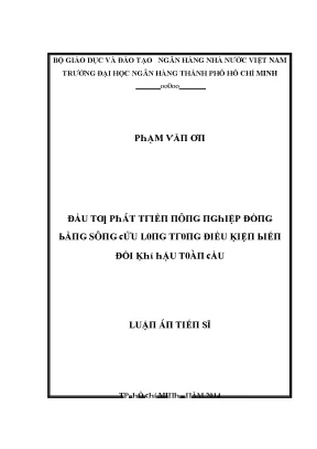 Luận văn đầu tư phát triển nông nghiệp đồng bằng sông cửu long trong điều kiện biến đổi khí hậu toàn cầu