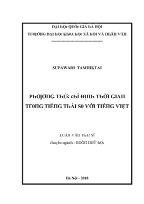Luận văn phương thức chỉ định thời gian trong tiếng thái so với tiếng việt