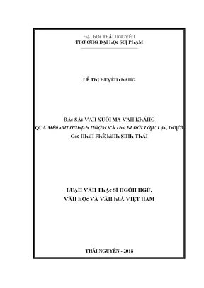Luận văn đặc sắc văn xuôi ma văn kháng qua mèo con nghịch ngợm và chó bi đời lưu lạc dưới góc nhìn phê bình sinh thái