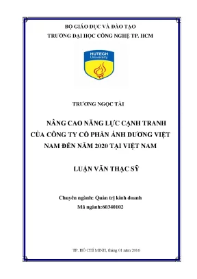 Luận văn nâng cao năng lực cạnh tranh của công ty cổ phần ánh dƣơng vn đến 2020 tại việt nam
