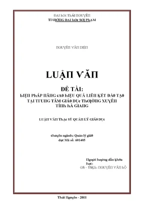Luận văn biện pháp nâng cao hiệu quả liên kết đào tạo tại trung tâm giáo dục thường xuyên tỉnh hà giang