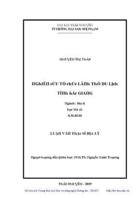 Luận văn nghiên cứu tổ chức lãnh thổ du lịch tỉnh bắc giang