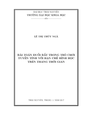 Luận văn bài toán đuổi bắt trong trò chơi tuyến tính với hạn chế hình học trên thang thời gian
