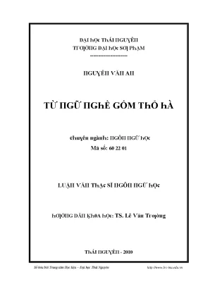 Luận văn từ ngữ nghề gốm thổ hà