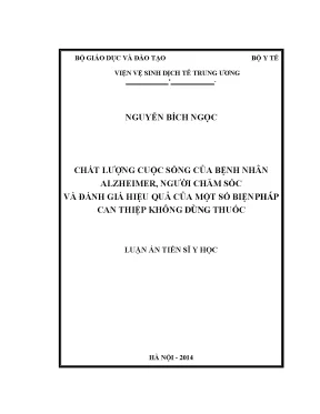 Luận văn chất lượng cuộc sống của bệnh nhân alzeimer người chăm sóc và đánh giá hiệu quả của một số biện pháp can thiệp không dùng thuốc