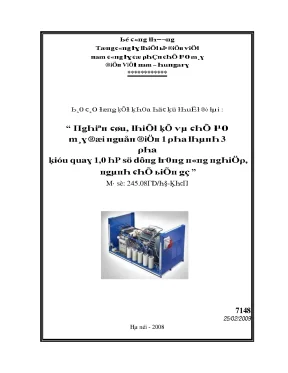 Nghiên cứu thiết kế và chế tạo máy đổi nguồn điện 1pha thành 3pha kiểu quay1 0hp sử dụng trong nông nghiệp ngành chế biến gỗ